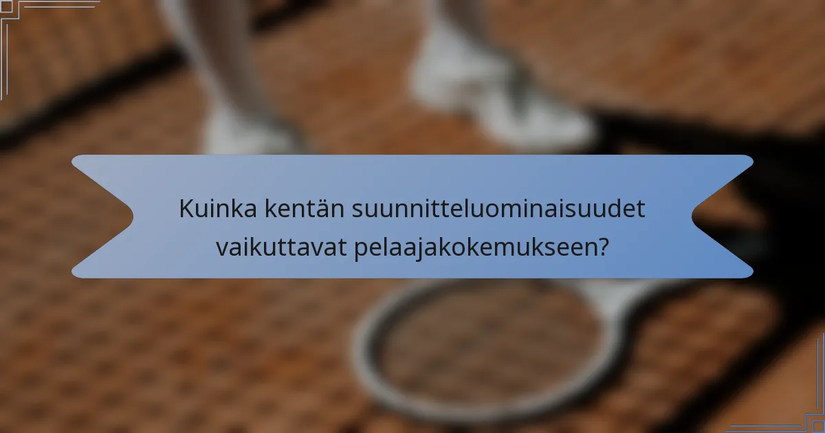 Kuinka kentän suunnitteluominaisuudet vaikuttavat pelaajakokemukseen?