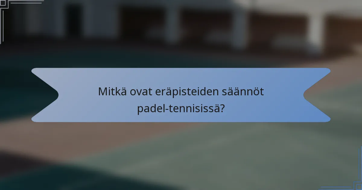 Mitkä ovat eräpisteiden säännöt padel-tennisissä?