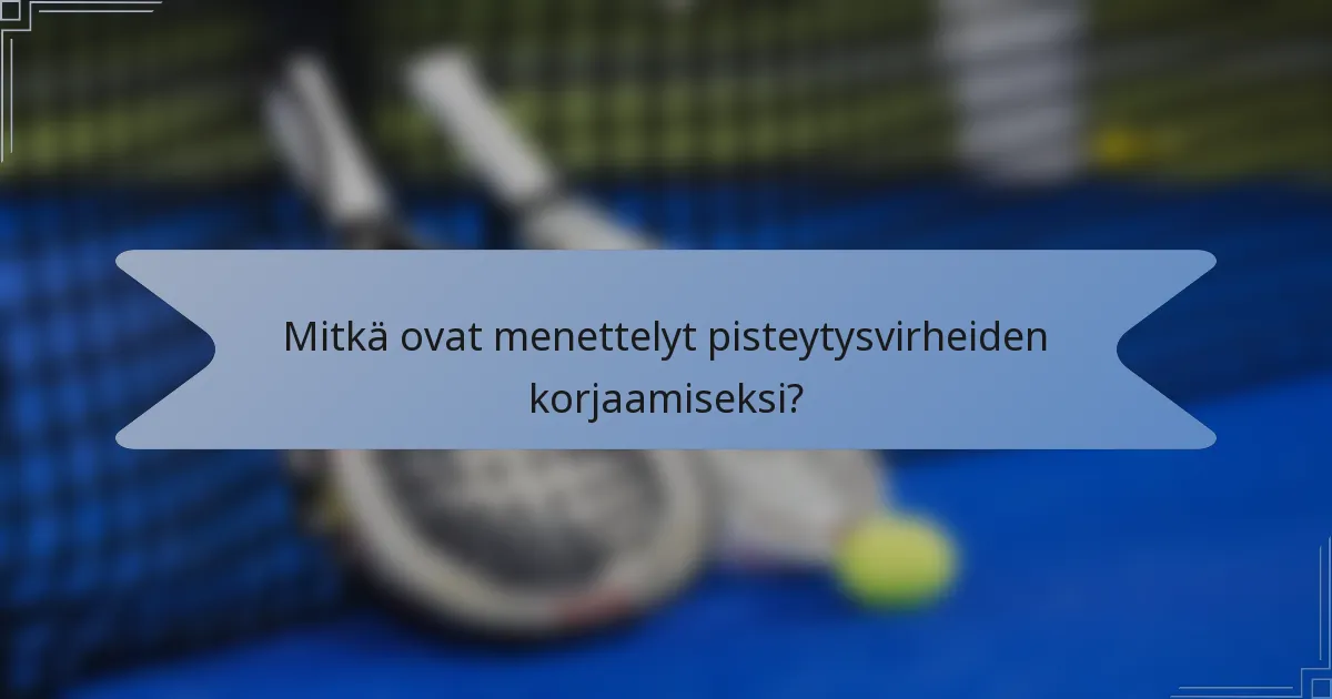 Mitkä ovat menettelyt pisteytysvirheiden korjaamiseksi?
