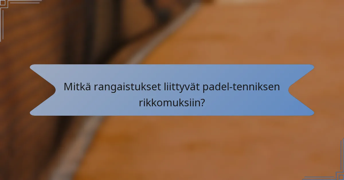 Mitkä rangaistukset liittyvät padel-tenniksen rikkomuksiin?