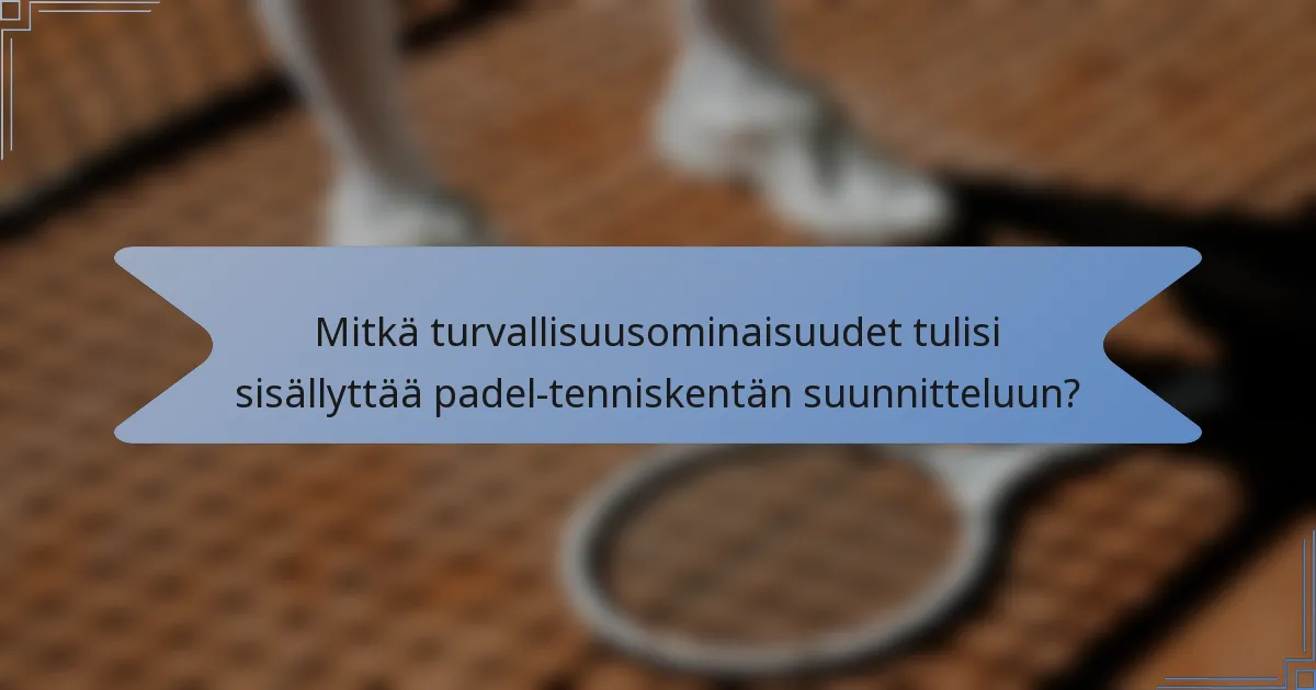 Mitkä turvallisuusominaisuudet tulisi sisällyttää padel-tenniskentän suunnitteluun?